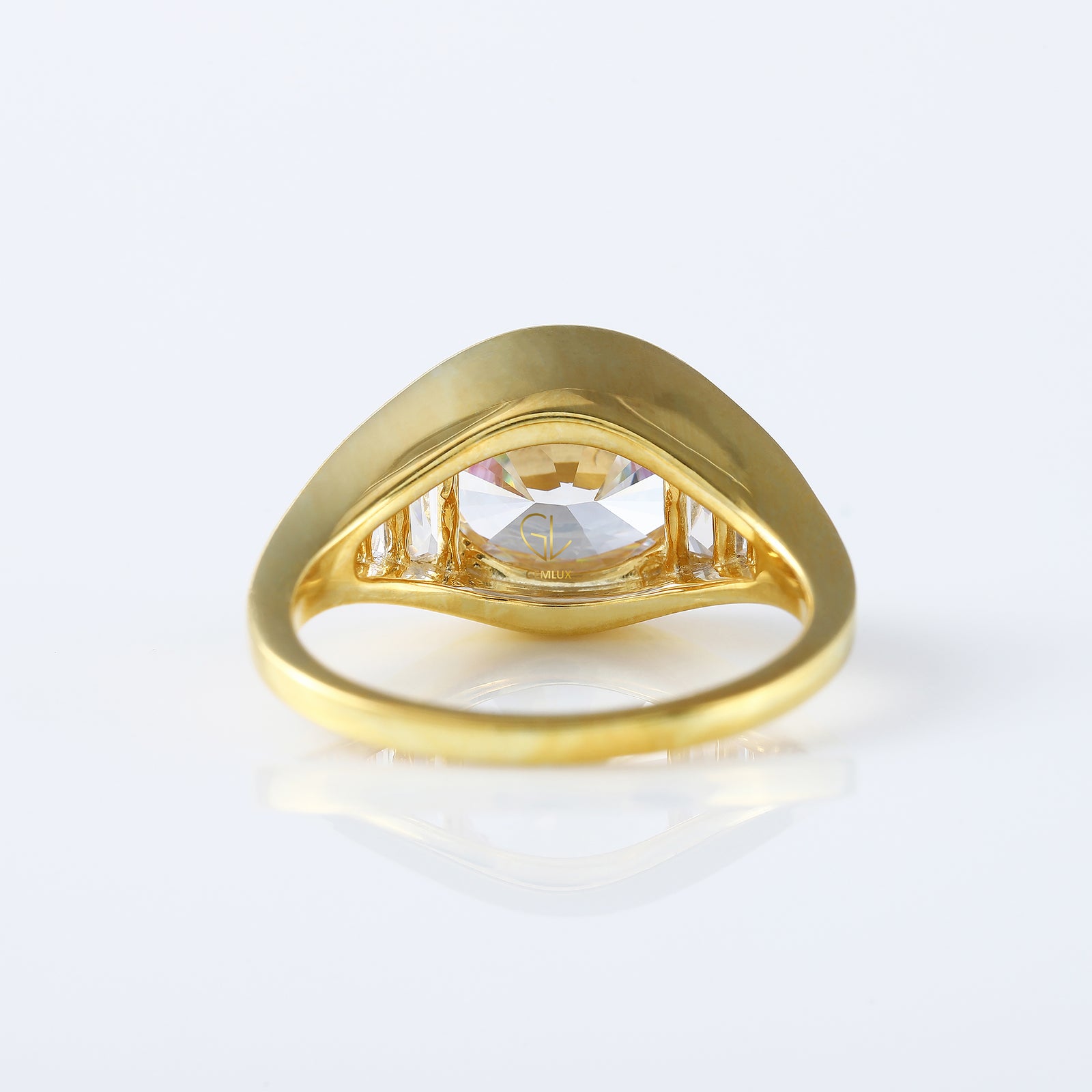 East to West 5 Ct Oval Cut Lab Grown Diamond Engagement Ring