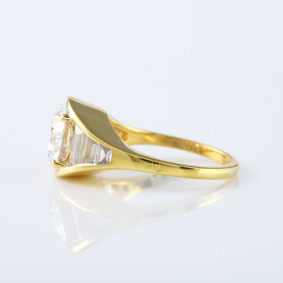 East to West 5 Ct Oval Cut Lab Grown Diamond Engagement Ring