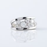 Seven Stone Round Cut Moissanite Scattered Diamond Wedding Band
