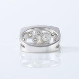 Seven Stone ring, bubble style scattered diamond ring