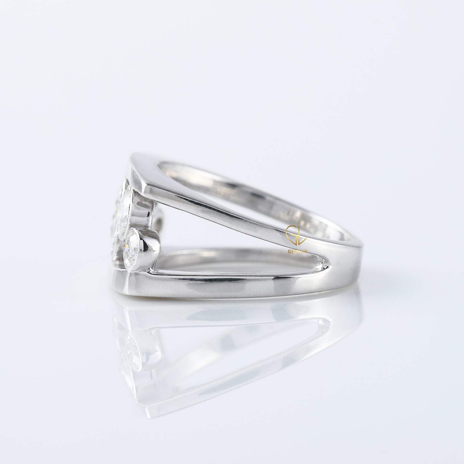 Seven Stone ring, bubble style scattered diamond ring