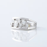 Seven Stone ring, bubble style scattered diamond ring