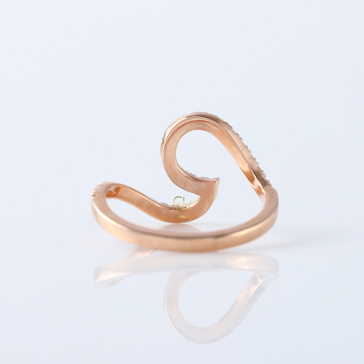 Lab Grown Diamond Surfers Ocean Wave Ring
