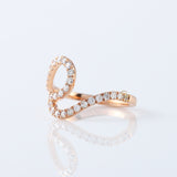 Round Cut Surfers Ocean Wave Moissanite Ring