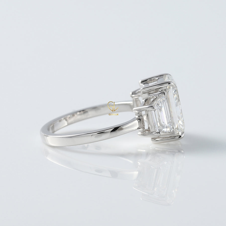 Radiant Cut Three Stone Moissanite Ring