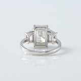 Radiant Cut Three Stone Moissanite Diamond Engagement Ring