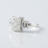 Radiant Cut Three Stone Moissanite Diamond Engagement Ring