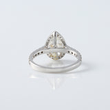 Pear Cut Moissanite Diamond Halo Engagement Ring