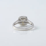 Princess Cut Lab Grown Diamond Double Halo Split Shank Engagement Ring