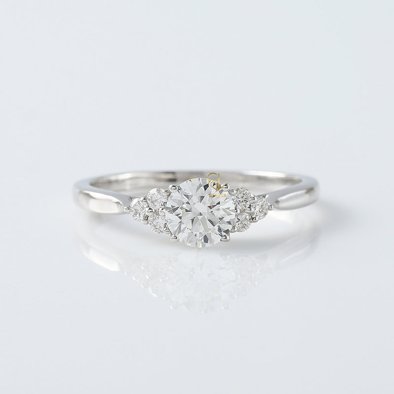 Round Cut Moissanite Seven Stone Ring