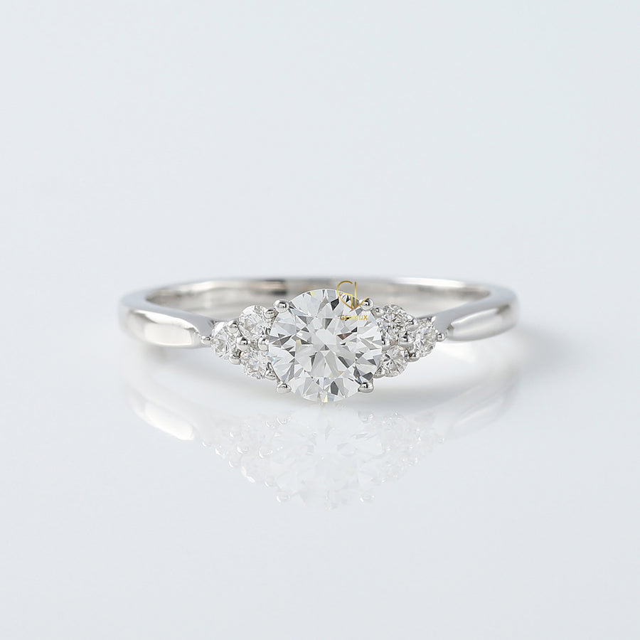 Round Cut Moissanite Seven Stone Ring