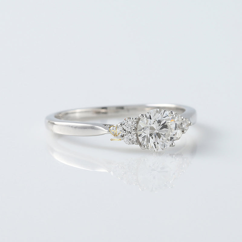 Round Cut Moissanite Seven Stone Ring