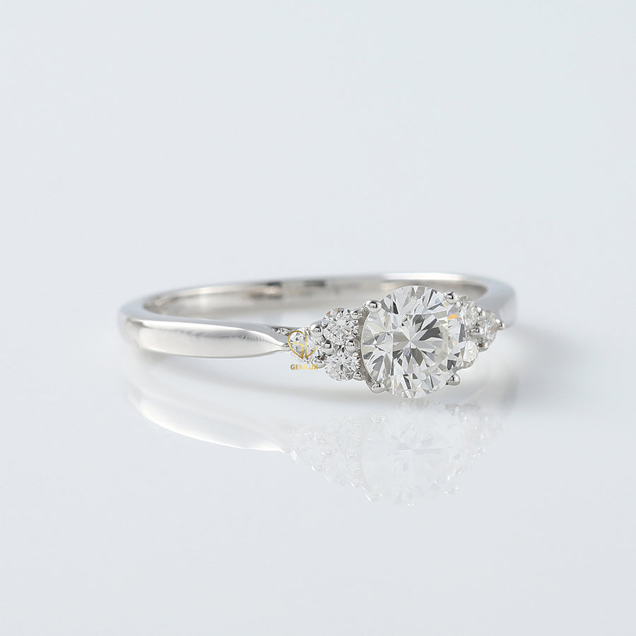 Round Cut Moissanite Seven Stone Ring