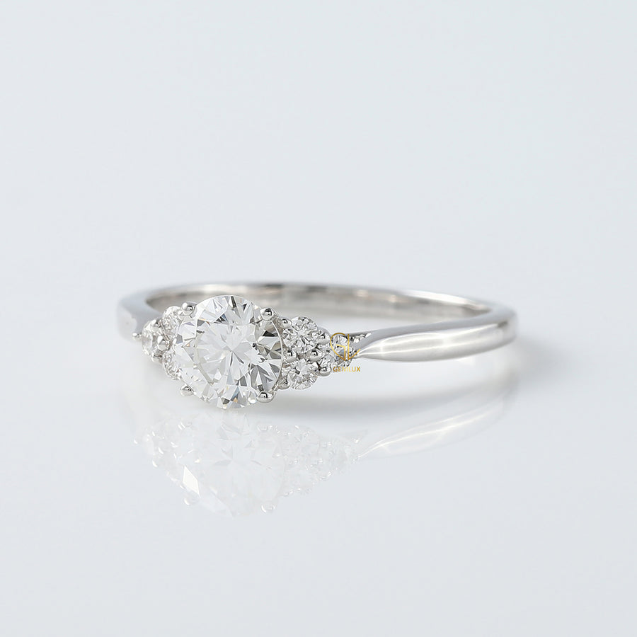 Round Cut Moissanite Seven Stone Ring