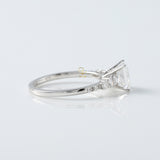 Princess Cut Moissanite Solitaire With Accent Engagement Ring