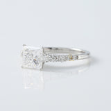 Princess Cut Lab Grown Diamond Solitaire With Accent Engagement Ring