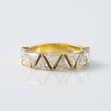 Trillion Cut Moissanite Half Eternity Wedding Band