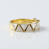 Trillion Cut Moissanite Half Eternity Wedding Band