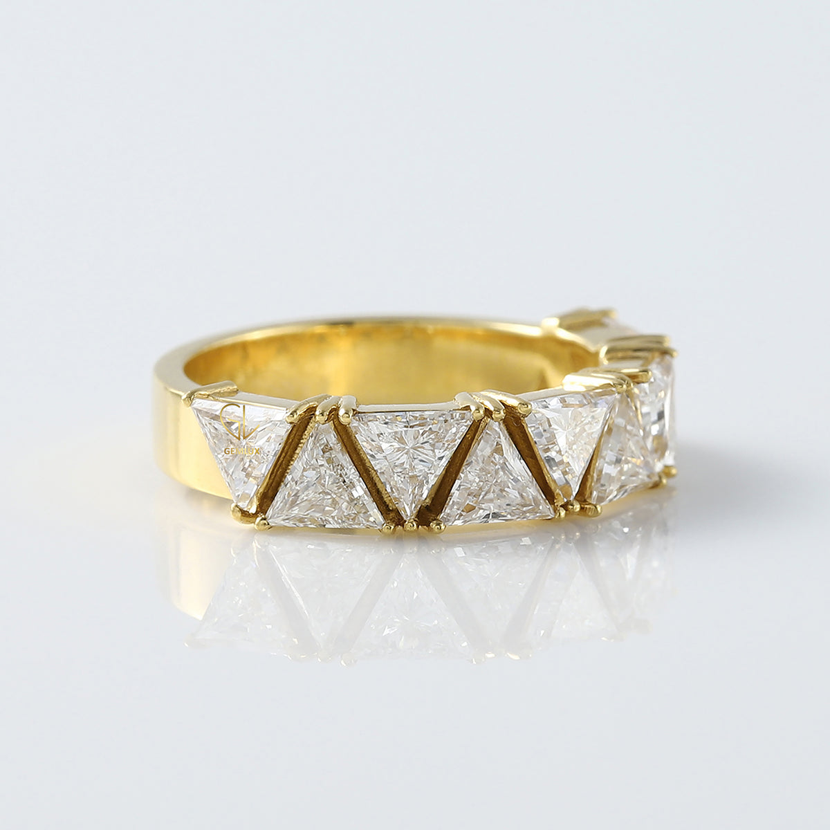 Trillion Cut Lab Grown Diamond Eternity Wedding Band