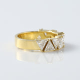 Trillion Cut Moissanite Half Eternity Wedding Band