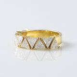 Trillion Cut Moissanite Half Eternity Wedding Band