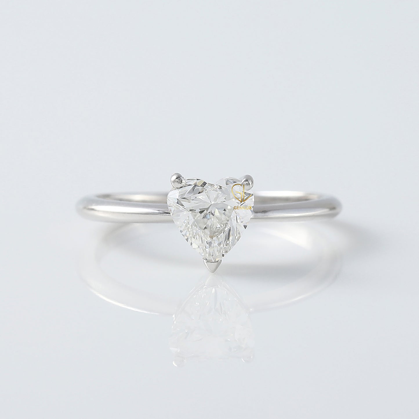 Heart Shape Moissanite Classic Solitaire Engagement Ring