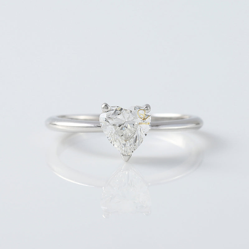 Heart Shape Moissanite Classic Solitaire Engagement Ring