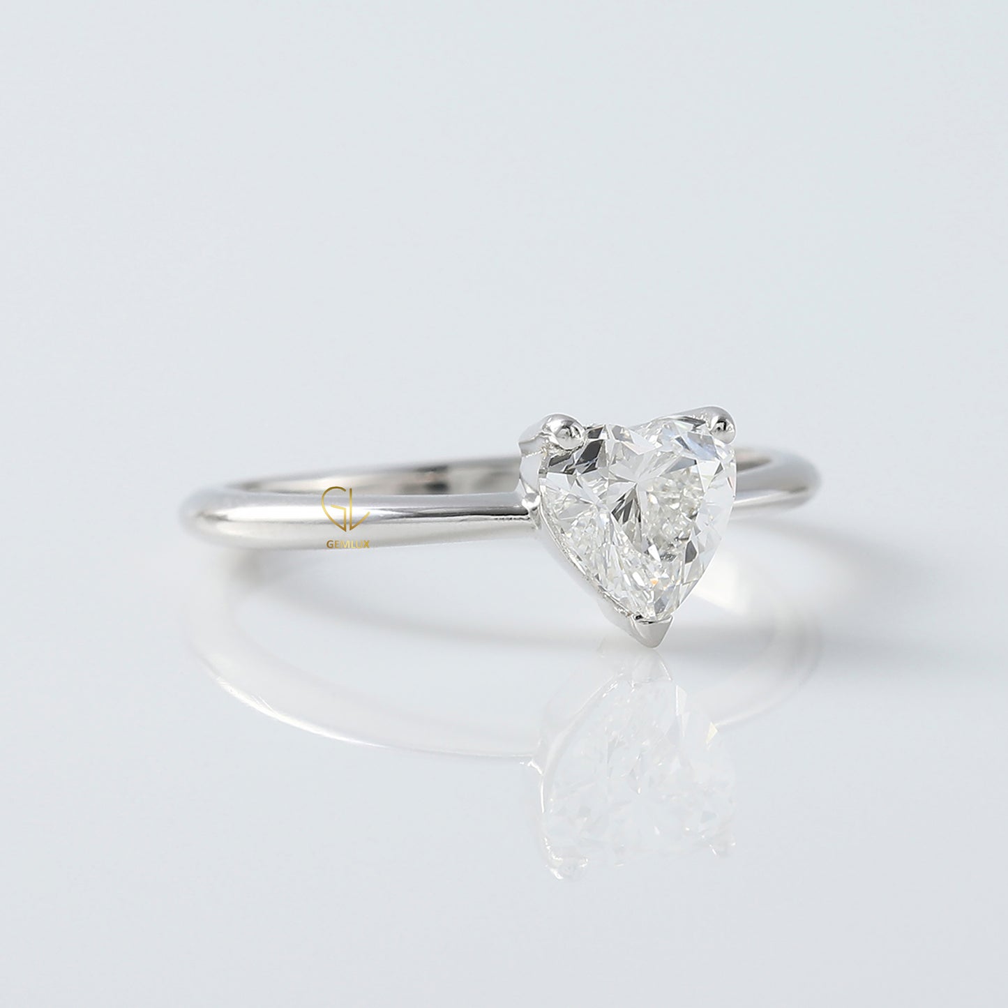 Heart Shape Lab Grown Diamond Classic Solitaire Engagement Ring