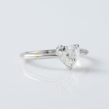 Heart Shape Lab Grown Diamond Classic Solitaire Engagement Ring