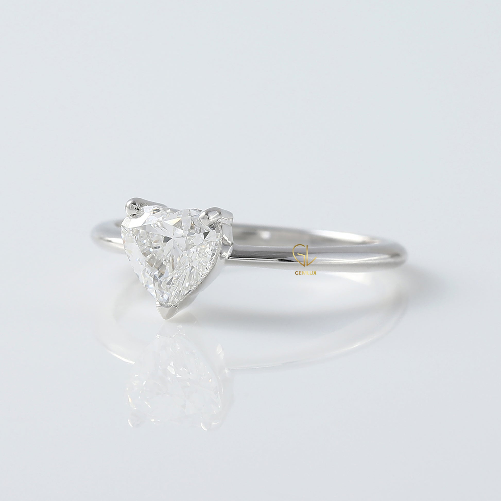 Heart Shape Lab Grown Diamond Classic Solitaire Engagement Ring