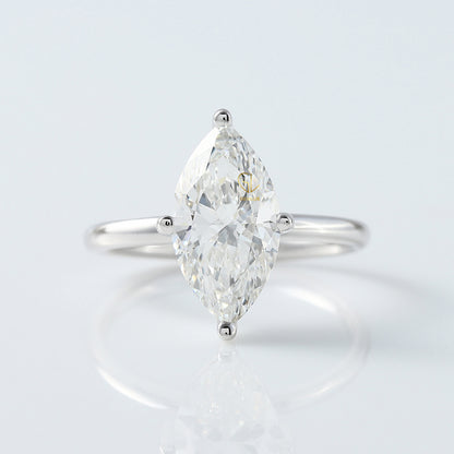 Marquise Cut Moissanite Solitaire Engagement Ring