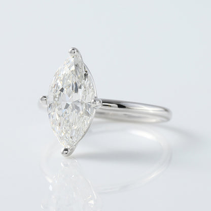 Marquise Cut Moissanite Solitaire Engagement Ring