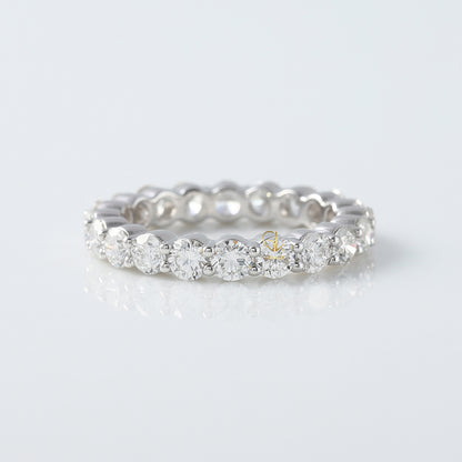 Round Cut Moissanite Eternity Wedding Band