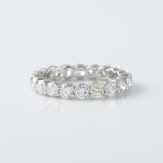 Round Cut Moissanite Eternity Wedding Band