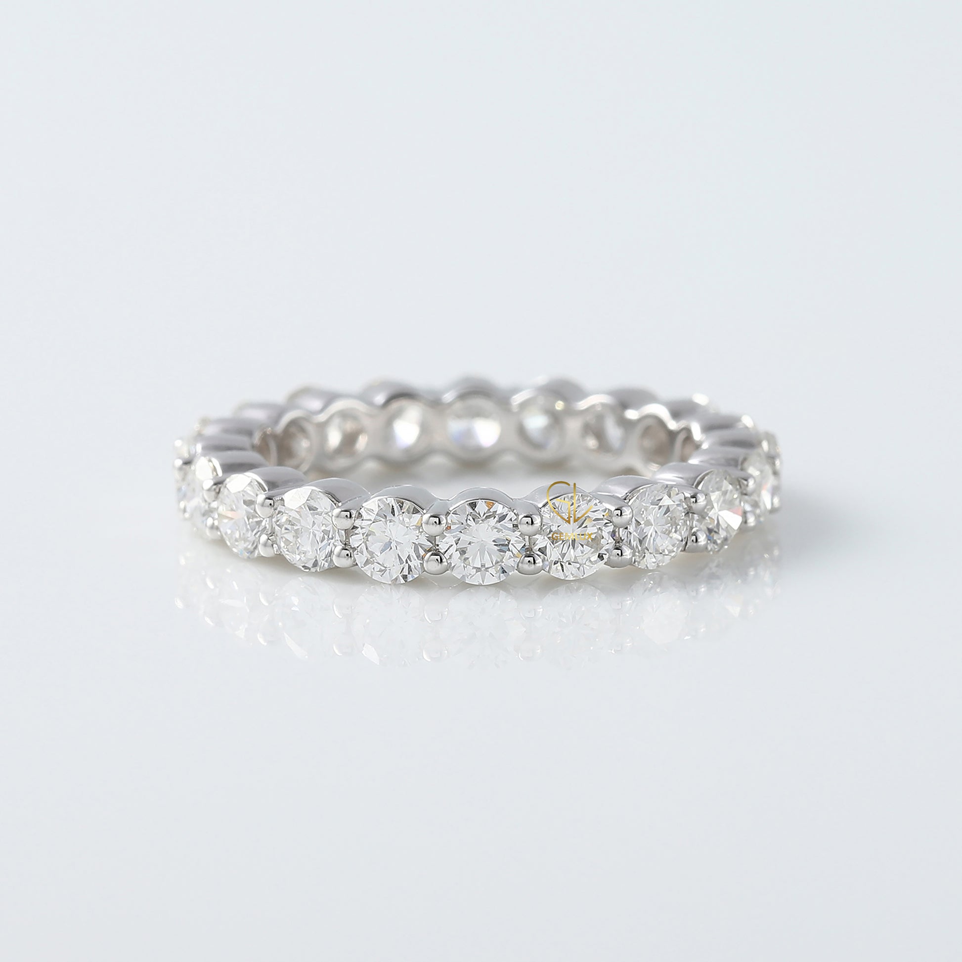 Round Cut Lab Grown Diamond Eternity Wedding Band