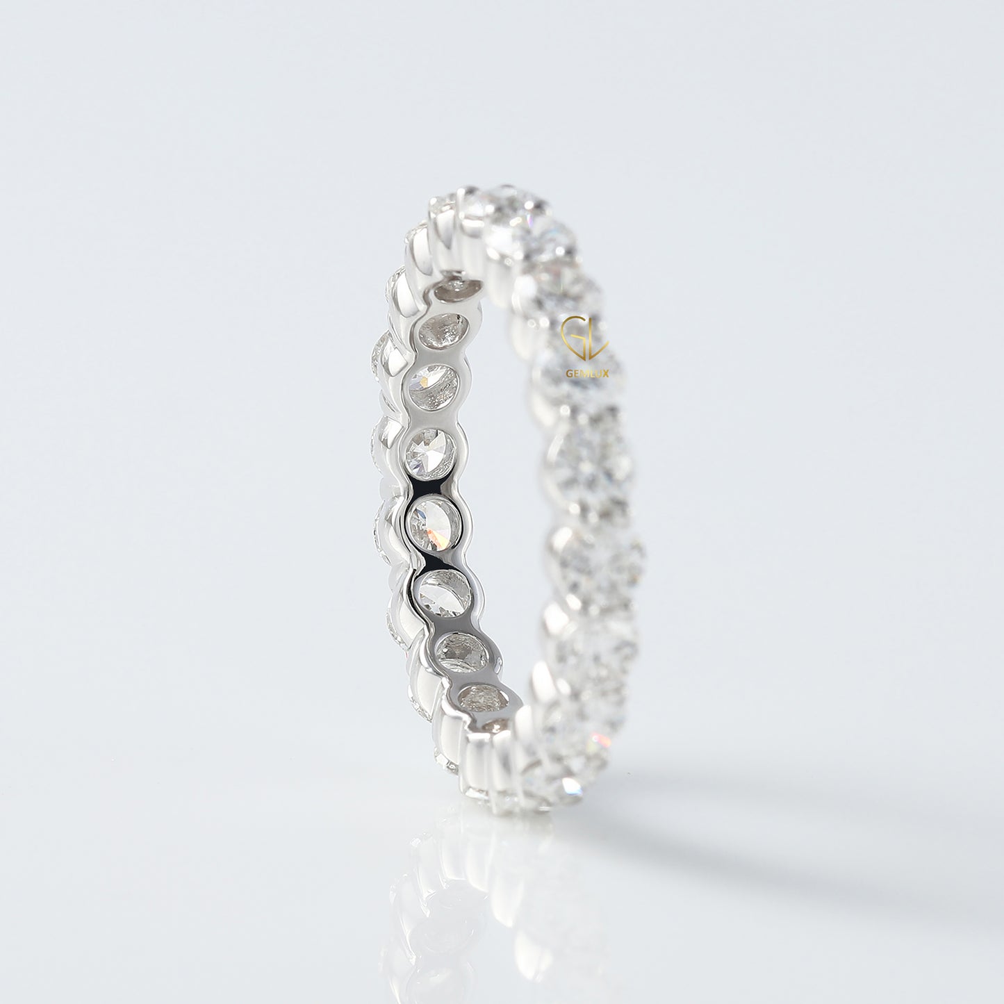 Round Cut Lab Grown Diamond Eternity Wedding Band