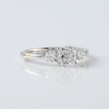 Cushion Cut Moissanite Three Stone Engagement Ring