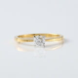 Pinch Style Round Cut Moissanite Solitaire Engagement Ring