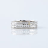 Art Deco Round Moissanite Eternity Wedding Band 