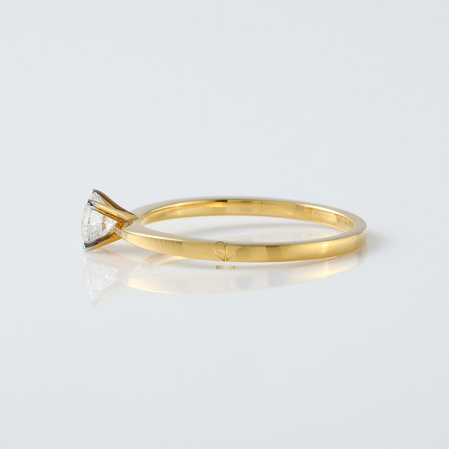 Round Moissanite Solitaire Engagement Ring Yellow Gold