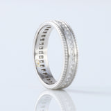 Art Deco Round Moissanite Eternity Wedding Band 