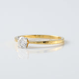 Pinch Style Round Cut Moissanite Solitaire Engagement Ring