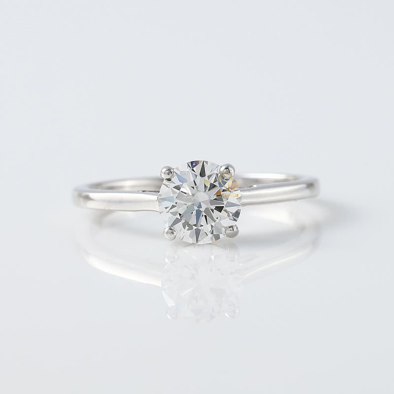 Round Cut Moissanite Solitaire Engagement Ring