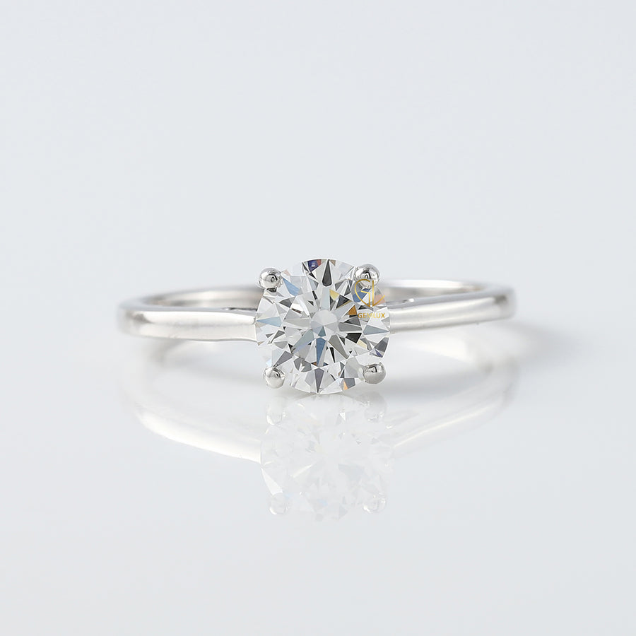 Round Cut Moissanite Solitaire Engagement Ring