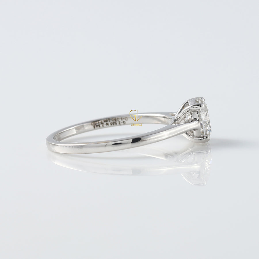 Round Cut Moissanite Solitaire Engagement Ring