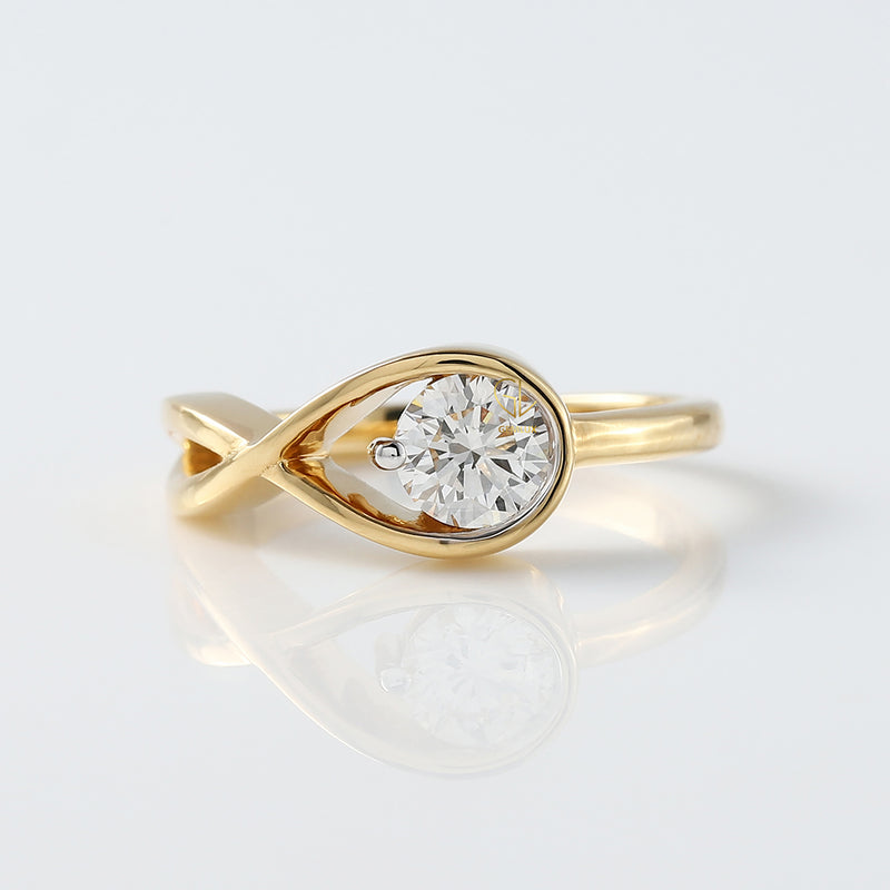 Round Cut Moissanite Solitaire Infinity Engagement Ring