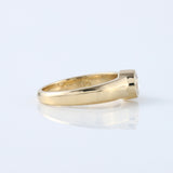 Bezel Set Round Moissanite Solitaire Yellow Gold Ring