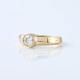 Round Cut Lab Grown Diamond Bezel Set Solitaire Ring