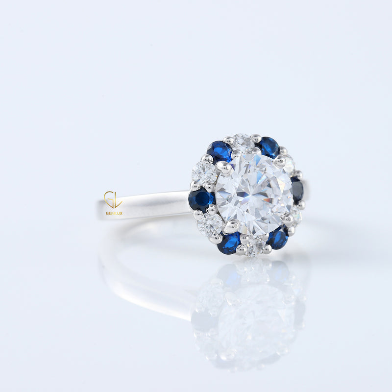 Hearts and Arrows Round Cut Lab Grown Classic Brilliant Cut Bridal Ring