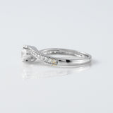 Pinch Style Certified Round Cut Lab Grown Bypass Engagement Ring